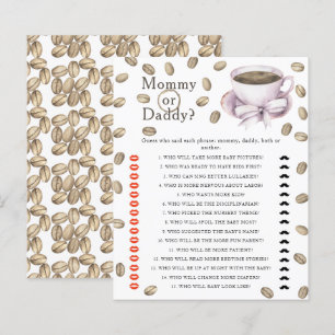 Coffee baby shower - mummy or daddy game