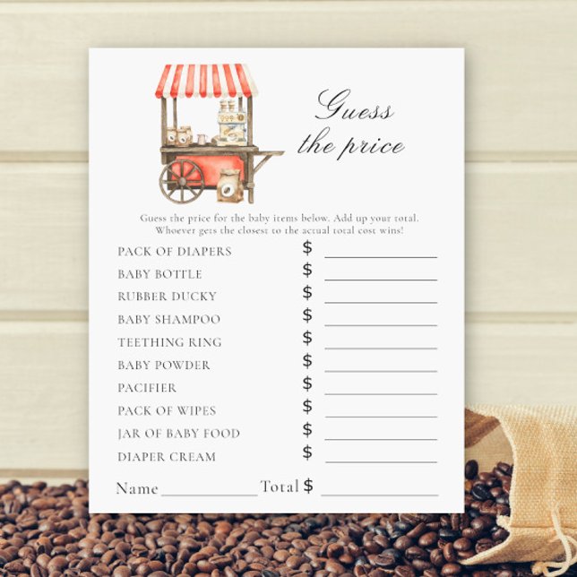 Coffee baby shower - Price Guess Game (Creator Uploaded)