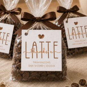 Coffee Baby Shower Thanks A Latte Favour Tags