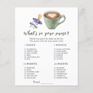Coffee baby shower - What's in your purse game