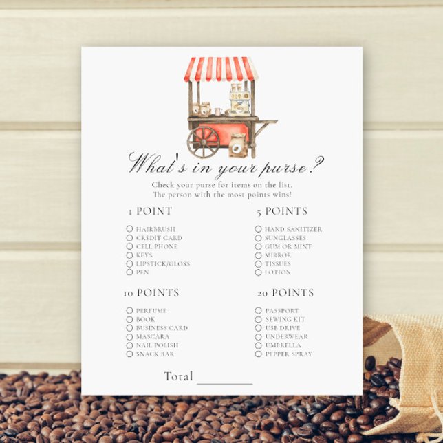 Coffee baby shower - What's in your purse game (Creator Uploaded)