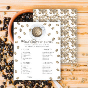 Coffee baby shower - What's in your purse game