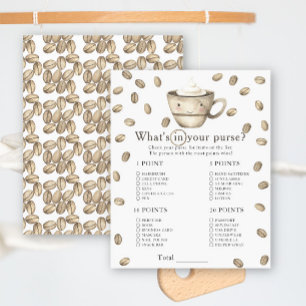 Coffee baby shower - What's in your purse game