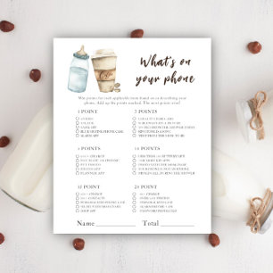 Coffee baby shower - What's On Your Phone Game