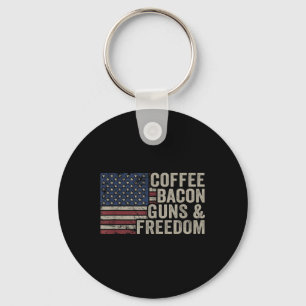 Coffee Bacon Guns & Freedom - Bbq Grill Gun Vi Key Ring
