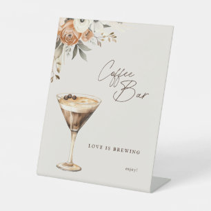Coffee Bar Bridal Shower Espresso Martini  Pedestal Sign