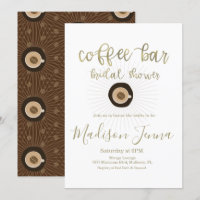 Coffee Bar Bridal Shower Gold Script