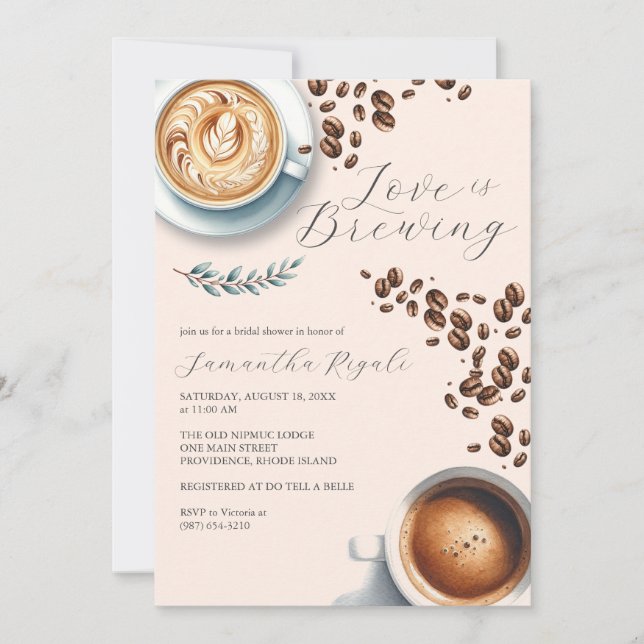 Coffee Bar Bridal Shower Invitations (Front)