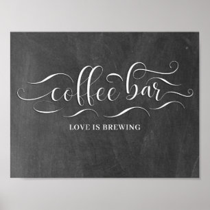 Coffee Bar Chalkboard Wedding Day Sign