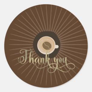 Coffee Bar Latte Bridal Shower Foil Script Classic Round Sticker