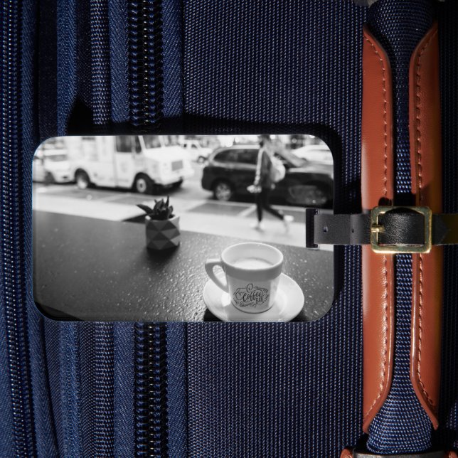 Coffee Bar Luggage Tag (Front Insitu 4)