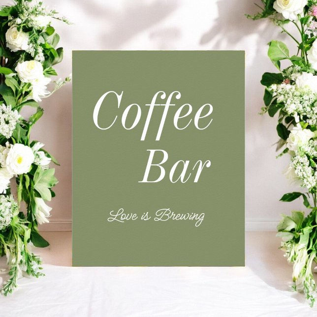 Coffee Bar Sage Green Wedding Shower  Poster (Creator Uploaded)