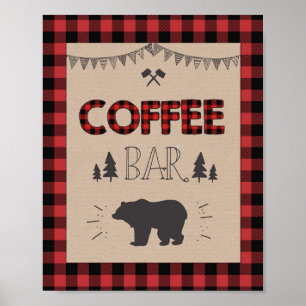 Coffee Bar Sign Lumberjack Coffee table sign