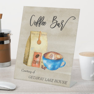 Coffee Bar Station Short term Rental Pedestal Sig Sign