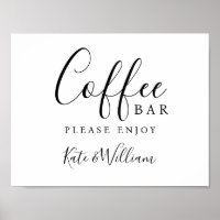 Coffee bar station sign