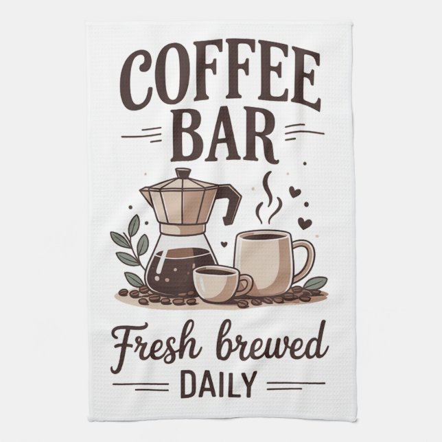 Coffee Bar Tea Towel (Vertical)