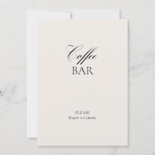 Coffee Bar Vintage Light Grey Sign      Invitation