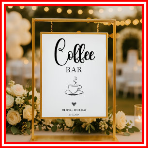Coffee Bar Wedding Script Sign