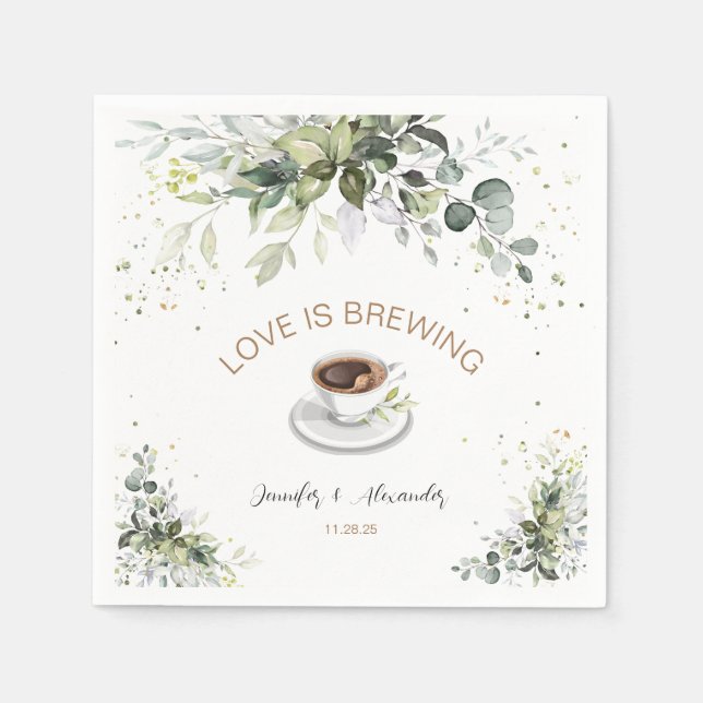 Coffee Bar Wedding Shower Napkin (Front)