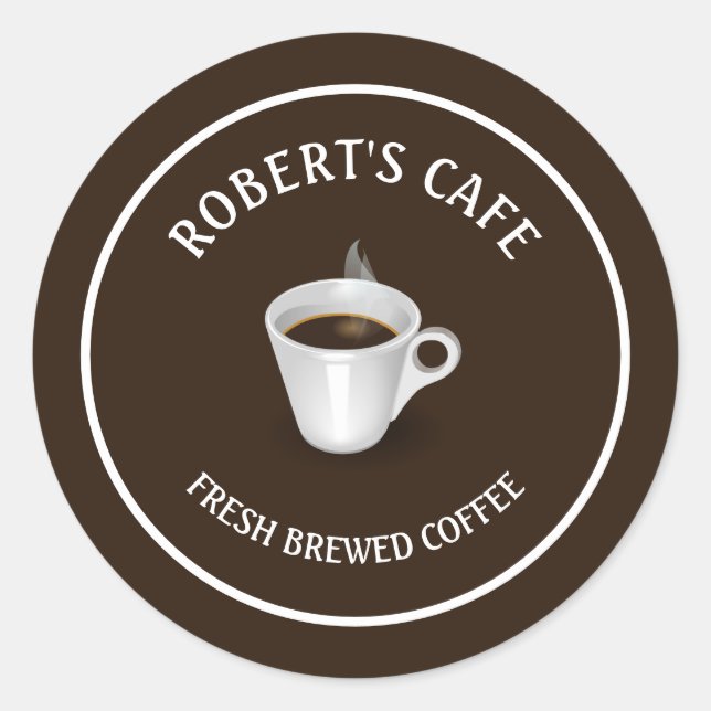 Coffee Barista Cafe Custom 3" Classic Round Sticker (Front)