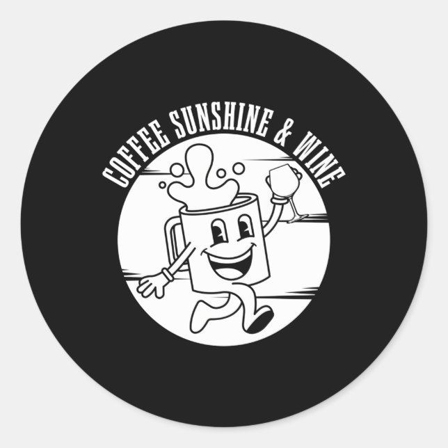 Coffee Barista Roasting Roaster Cafe Coffee Wine Classic Round Sticker (Front)