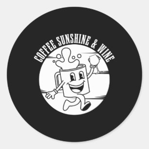 Coffee Barista Roasting Roaster Cafe Coffee Wine Classic Round Sticker