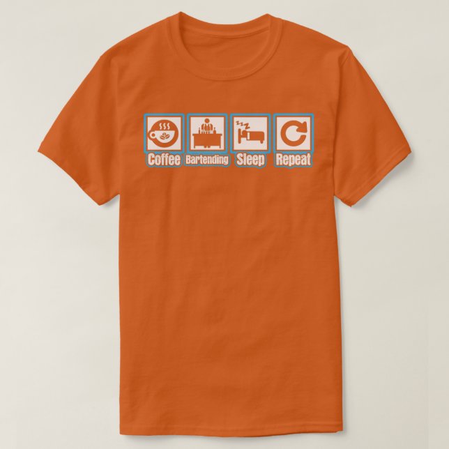 Coffee Bartender Sleep Repeat T-Shirt (Design Front)