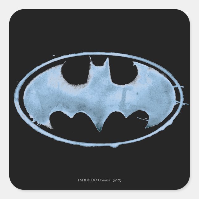 Coffee Bat Symbol - Blue Square Sticker (Front)