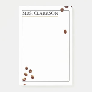 Coffee Bean Aesthetic Personalized Teacher gift Post-it Notes