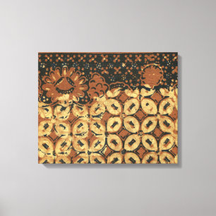 Coffee Bean Batik Art Pattern Design Canvas Print
