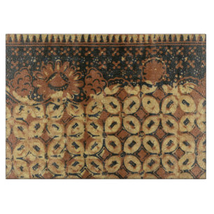 Coffee Bean Batik Art Pattern Design Cutting Board