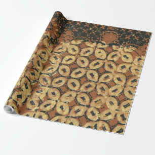 Coffee Bean Batik Art Pattern Design Wrapping Paper