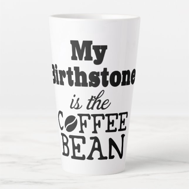 Coffee Bean Birthstone Latte Mug (Front)