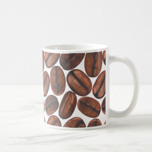 Coffee Bean Bliss Mug , White coffe mug
