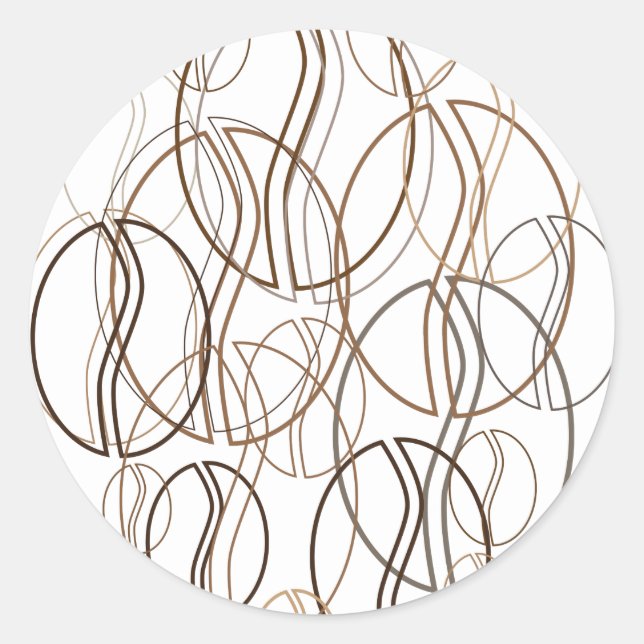 coffee bean blur classic round sticker (Front)
