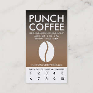 coffee bean blur punch card
