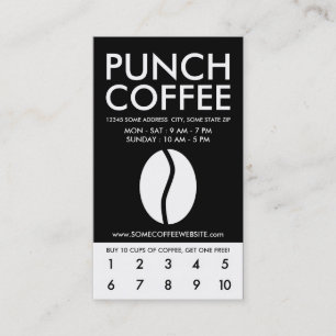coffee bean blur punch coupon loyalty card