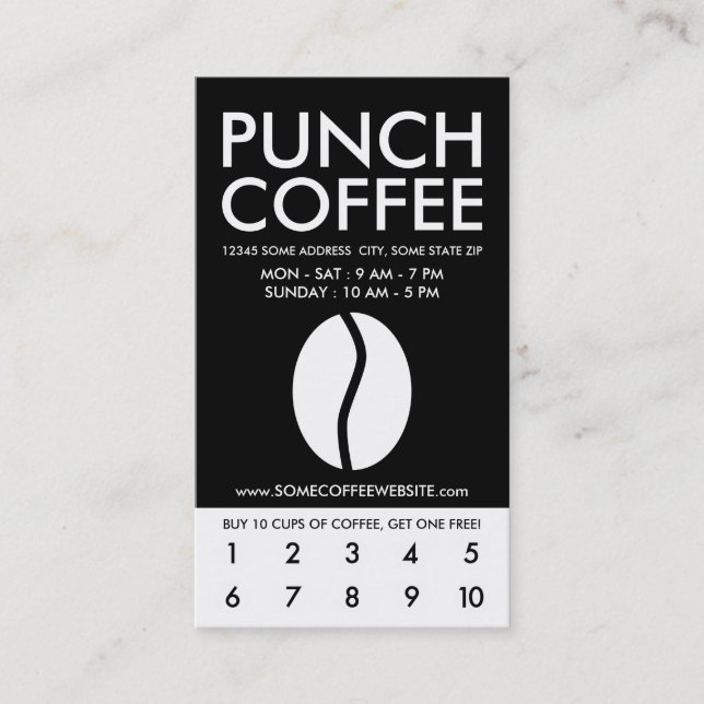 coffee bean blur punch coupon loyalty card (Front)