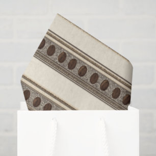 Coffee Bean Border Pattern Vintage Cafe Tissue Paper