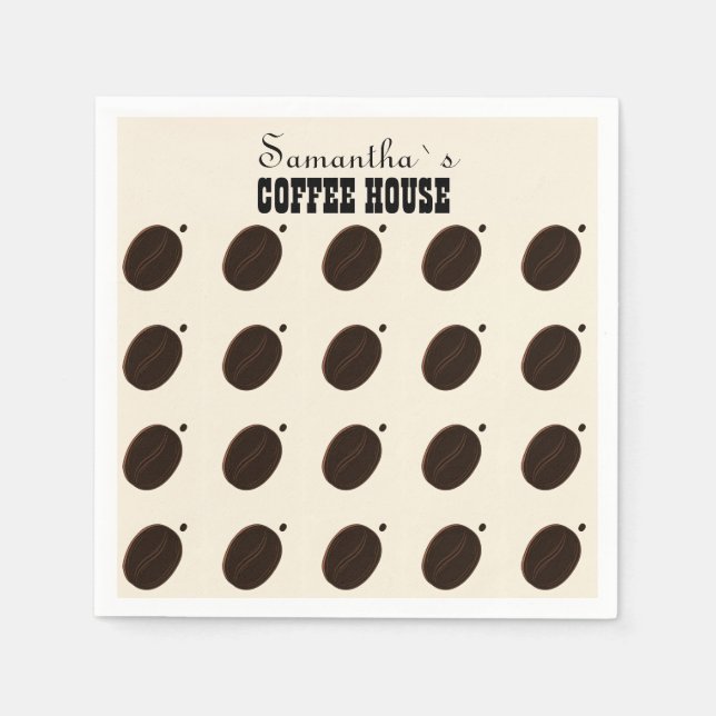 Coffee Bean Branded Business Professional  Napkin (Front)