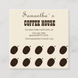 Coffee Bean Branded Business Professional  Square Business Card