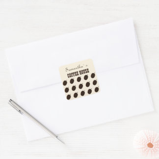 Coffee Bean Branded Business Professional  Square Sticker