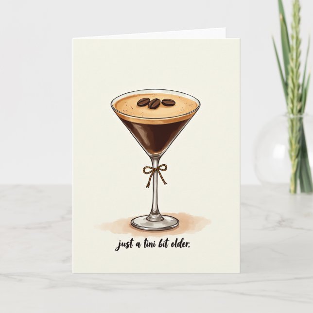 Coffee Bean Cocktail Birthday Card (Front)