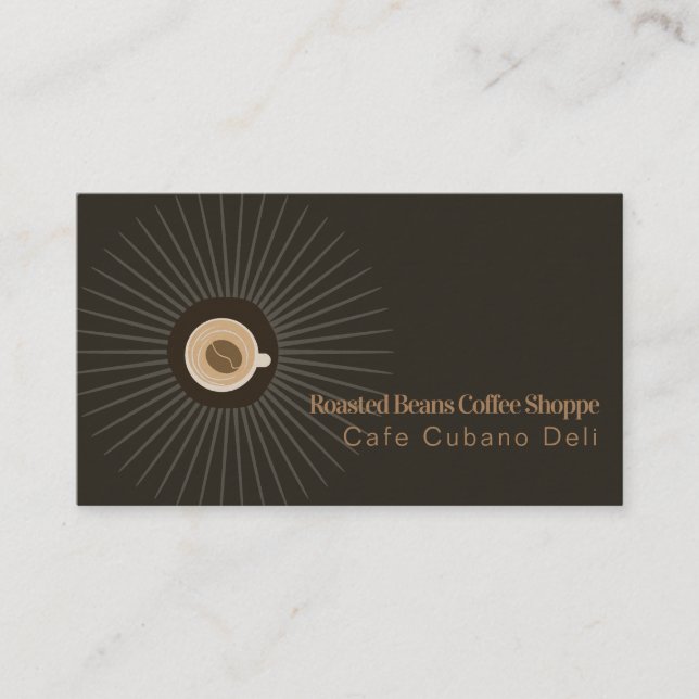 Coffee Bean Cup Shop Barista Logo Cup Business Car Card (Front)