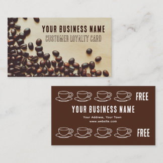 Coffee Bean Customer Loyalty Business Card