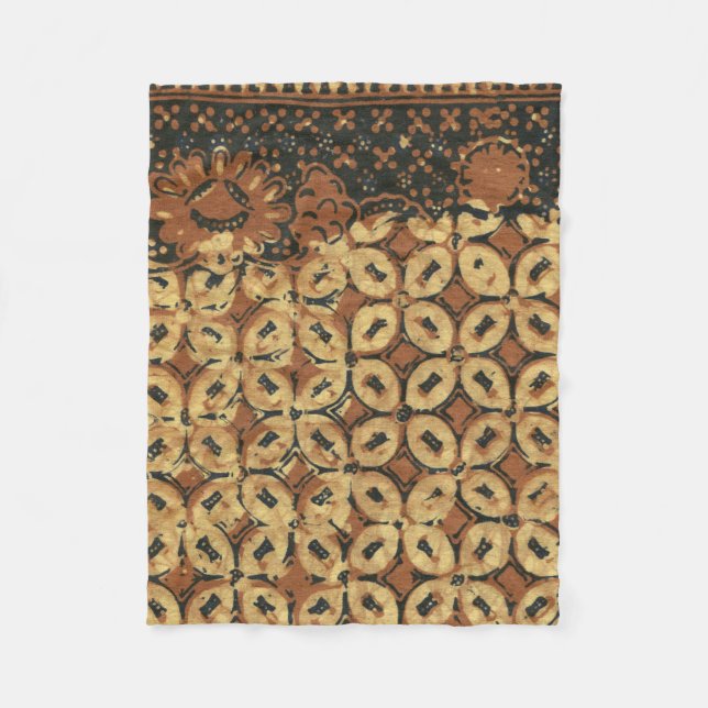 Coffee Bean Earthy Boho Rustic Fleece Blanket (Front)