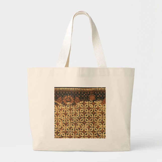Coffee Bean Earthy Boho Rustic Large Tote Bag (Front)