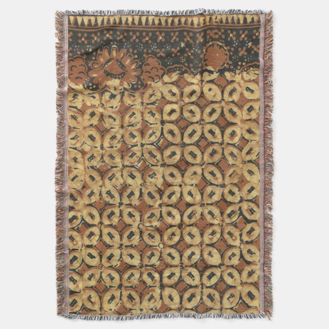 Coffee Bean Earthy Boho Rustic Throw Blanket (Front Vertical)