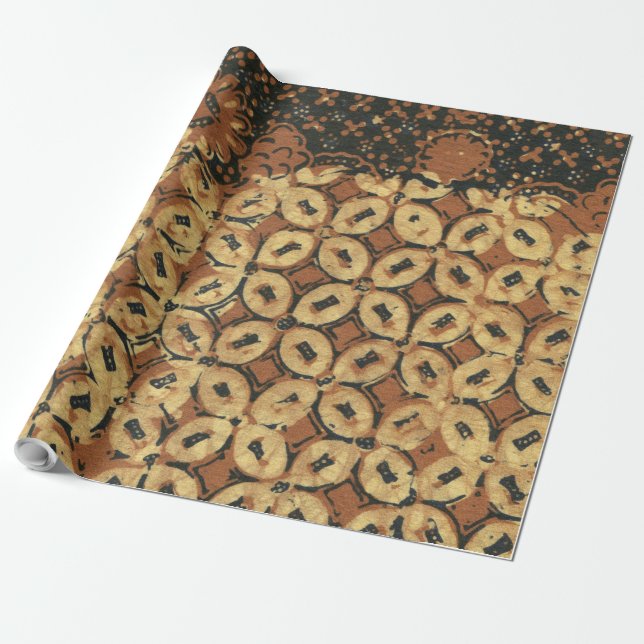 Coffee Bean Earthy Boho Rustic Wrapping Paper (Unrolled)