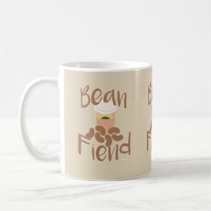 Coffee Bean Fiend Funny Java Junkie Slogan Mug
